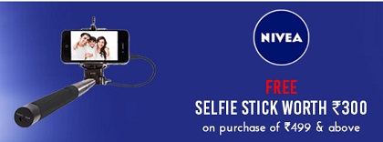 India Desire : Nykaa- Free Selfie Stick Worth Rs 300 On Purchase Of Rs 499 & Above [Nivea Products]